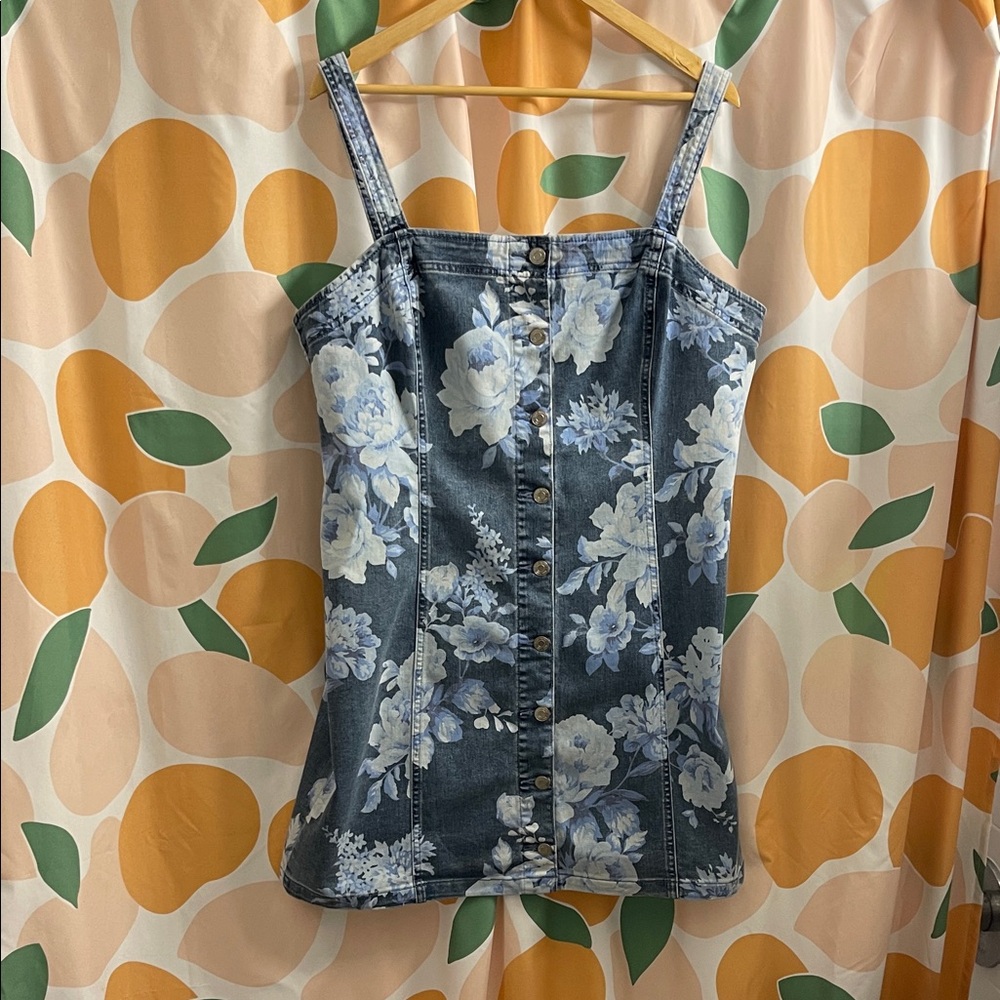 GAP Blue Floral Denim Mini Dress